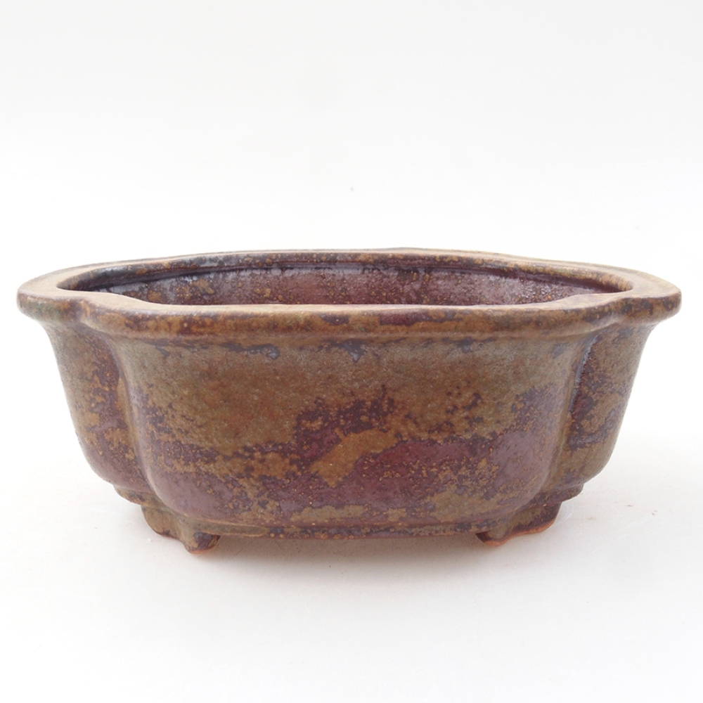Bol à bonsaï en céramique 13,5 x 10 x 5 cm, couleur marron