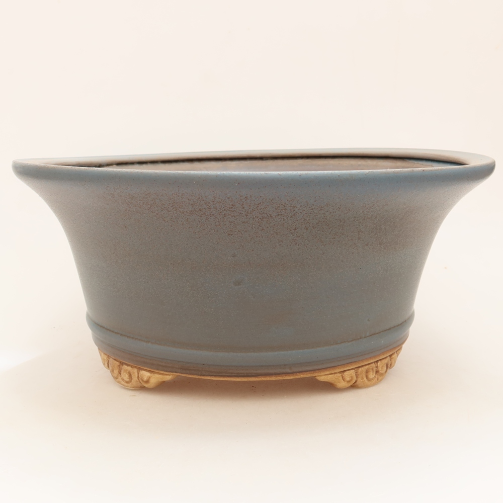 Pot à bonsaï en céramique 29 x 29 x 12 cm, couleur bleue