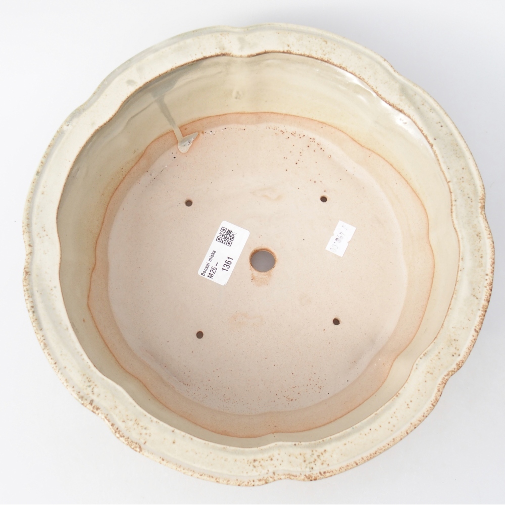 Bol à bonsaï en céramique 26 x 26 x 8,5 cm, couleur beige