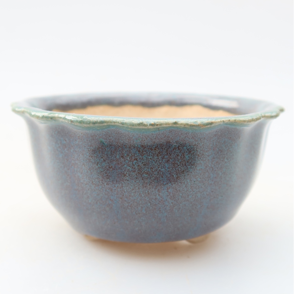 Pot à bonsaï en céramique 7 x 7 x 3,5 cm, couleur grise