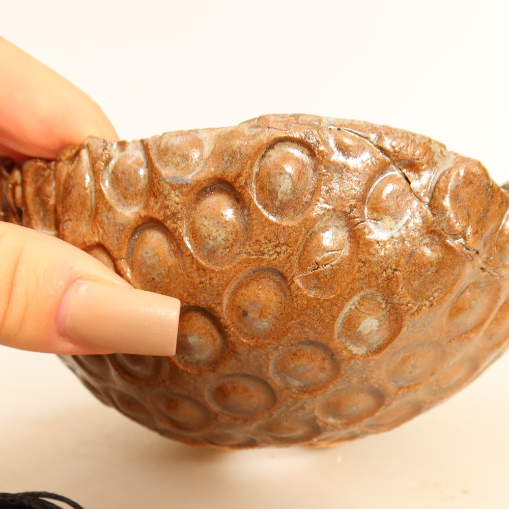 Coquille en céramique pour kokedama, 12,5 x 11,5 x 6 cm, couleur marron