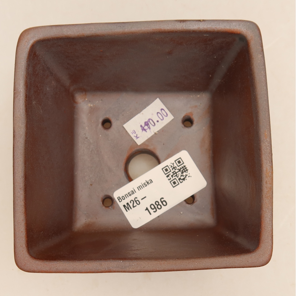 Pot à bonsaï en céramique 9,5 x 9,5 x 5,5 cm, couleur métallique