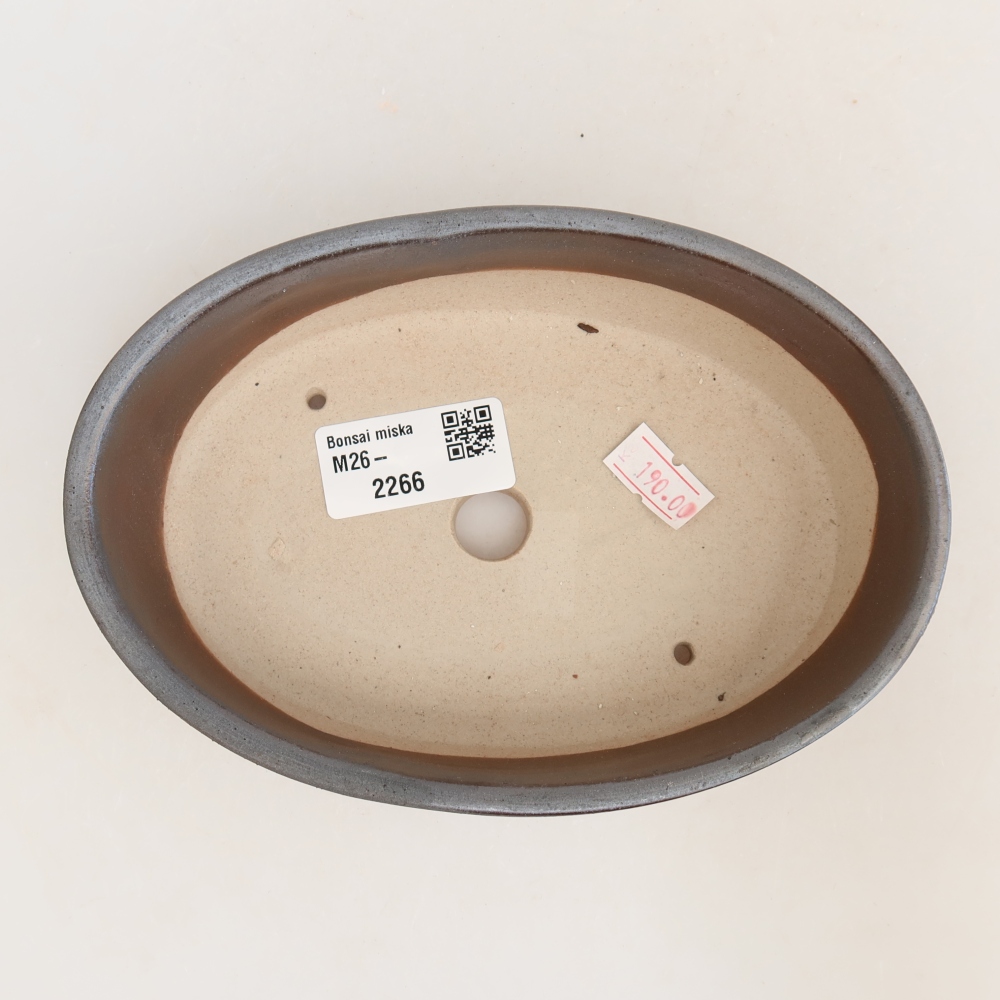 Bol à bonsaï en céramique 16,5 x 11,5 x 4,5 cm, couleur métal
