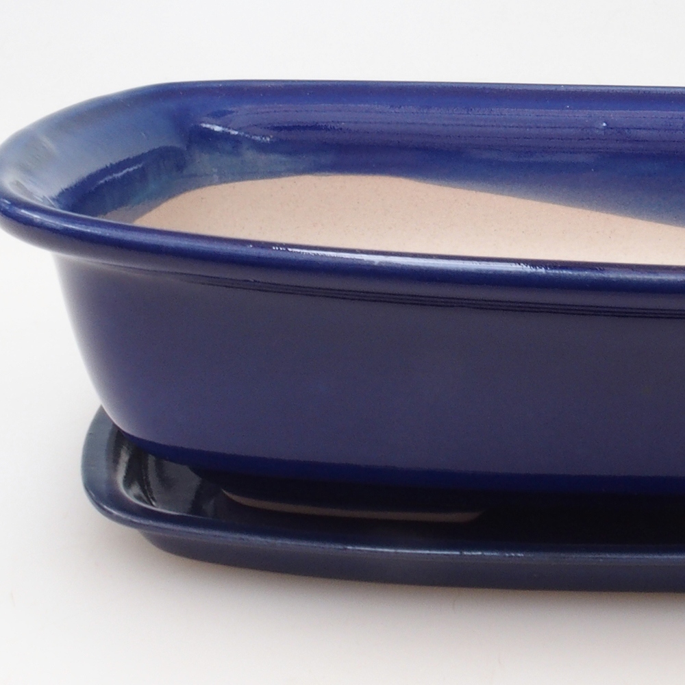 Bol Bonsaï + soucoupe H07 - 30 x 23 x 7,5 cm - bleu