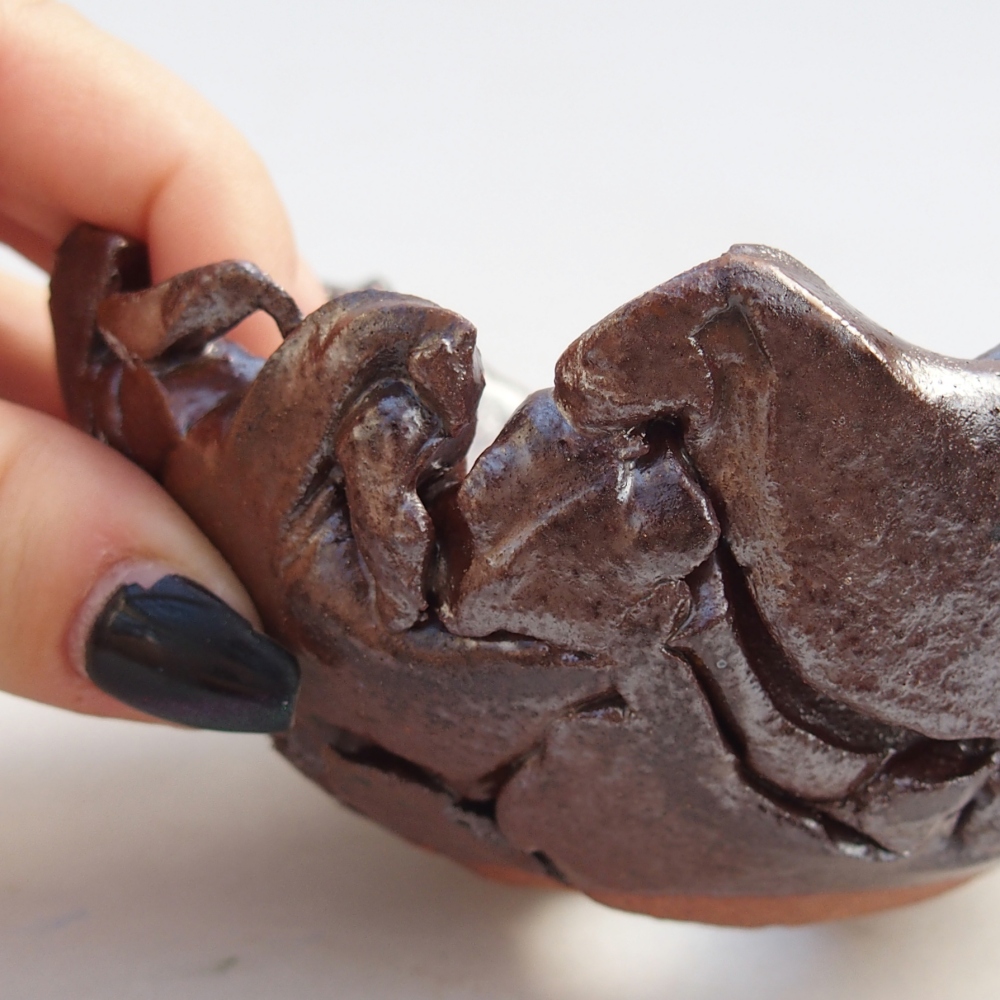 Coquille en céramique 10 x 10,5 x 5,5 cm , couleur marron