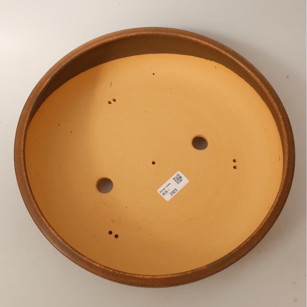 Pot à bonsaï en céramique 32,5 x 32,5 x 8,5 cm, couleur marron - RETRAIT SUR PLACE UNIQUEMENT ou expédition par palette