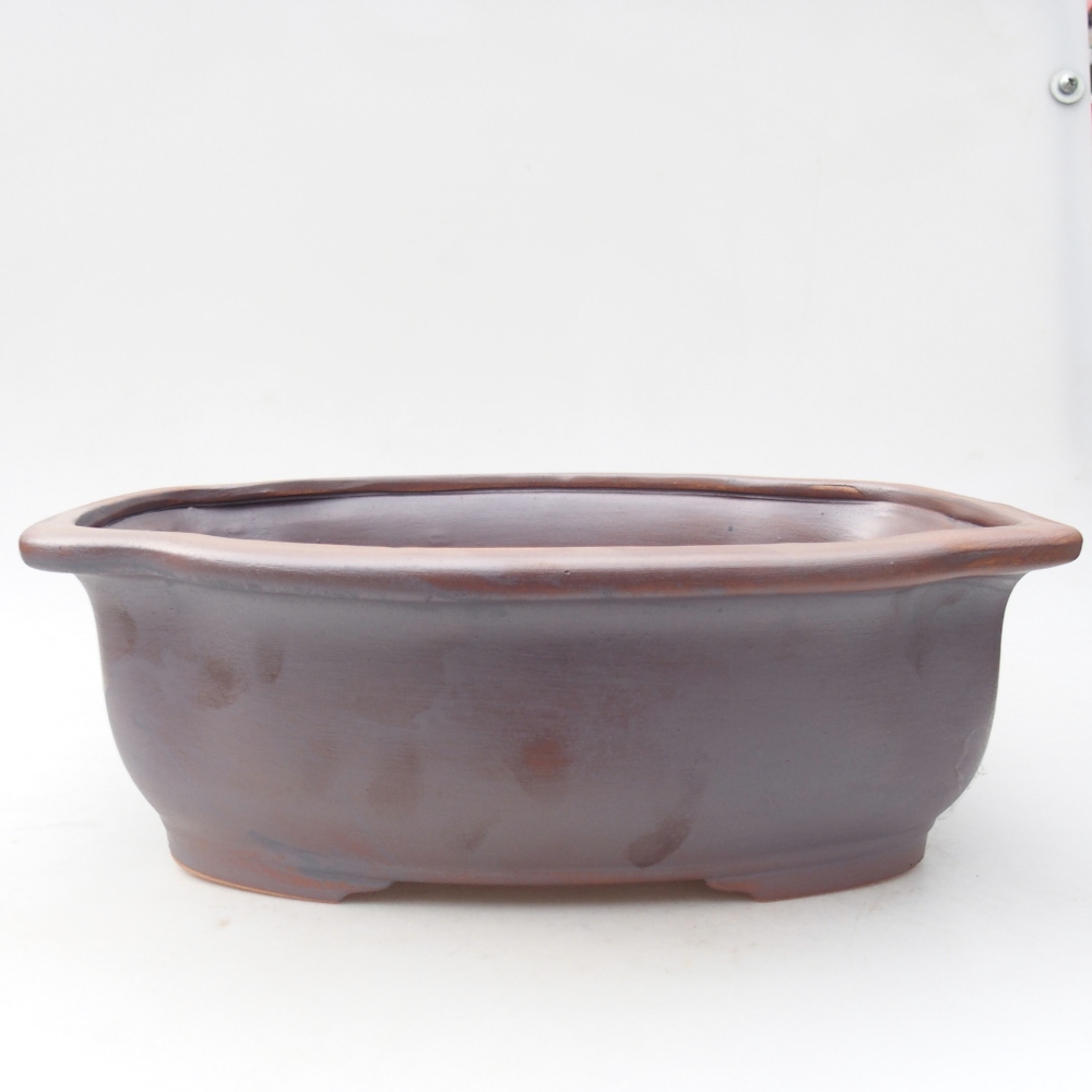 Bol à bonsaï en céramique 30 x 25 x 10 cm, couleur métal