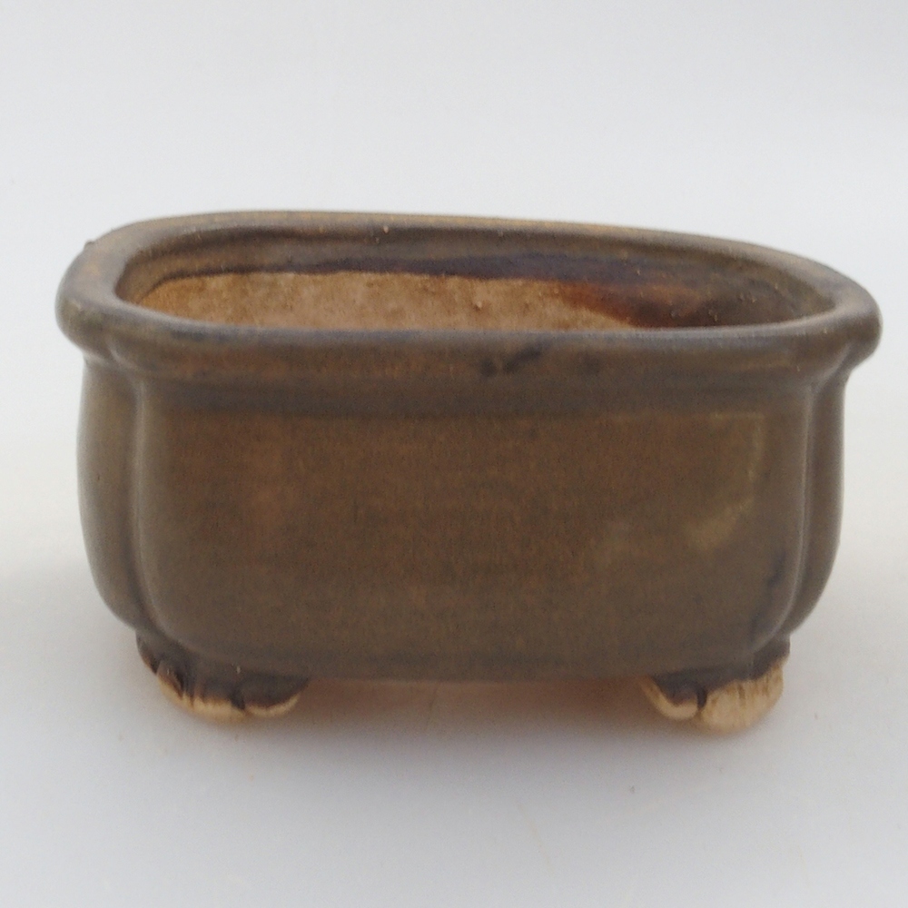 Bol à bonsaï en céramique 10 x 8,5 x 4 cm, brun