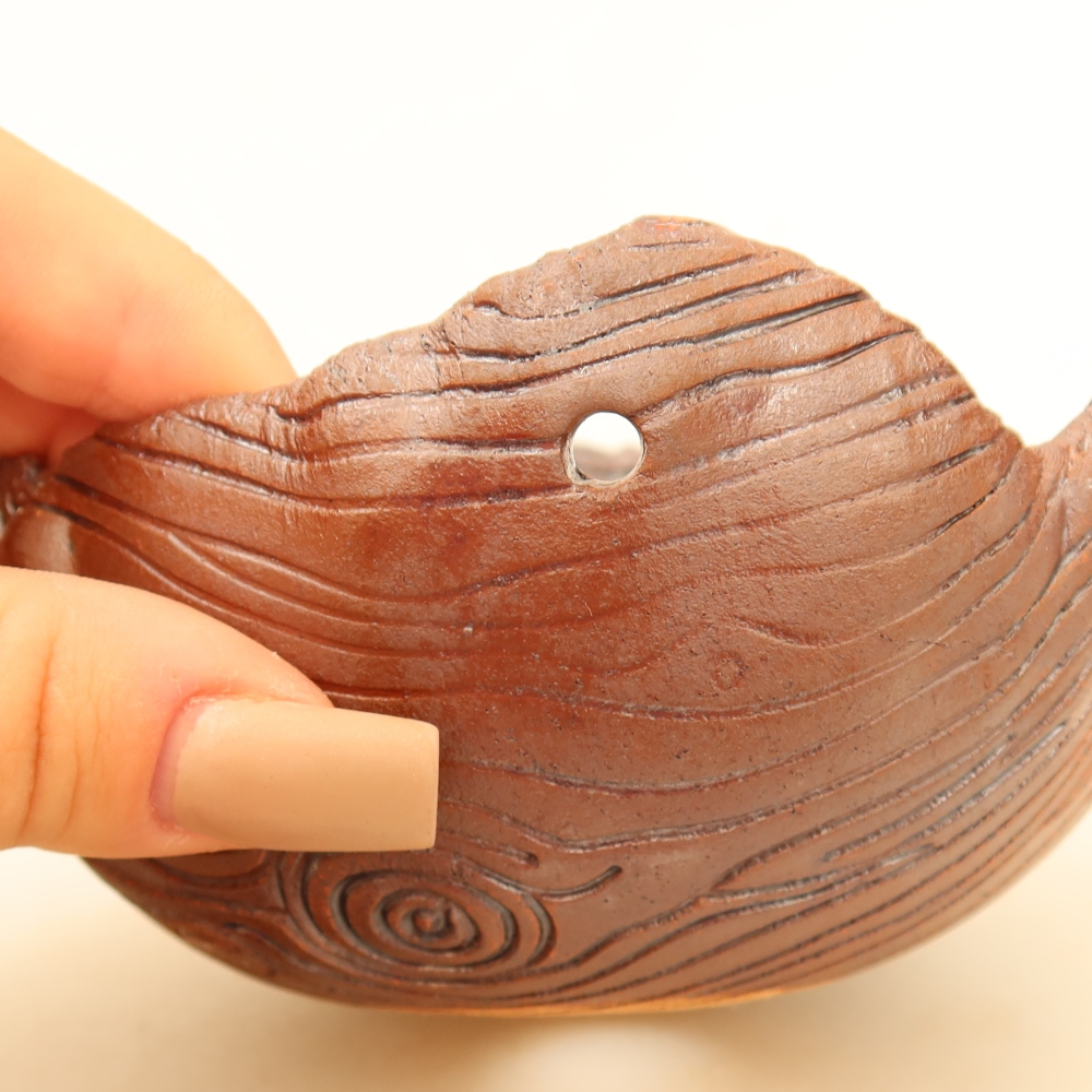 Coquille en céramique pour kokedama, 13 x 11,5 x 6,5 cm, couleur marron