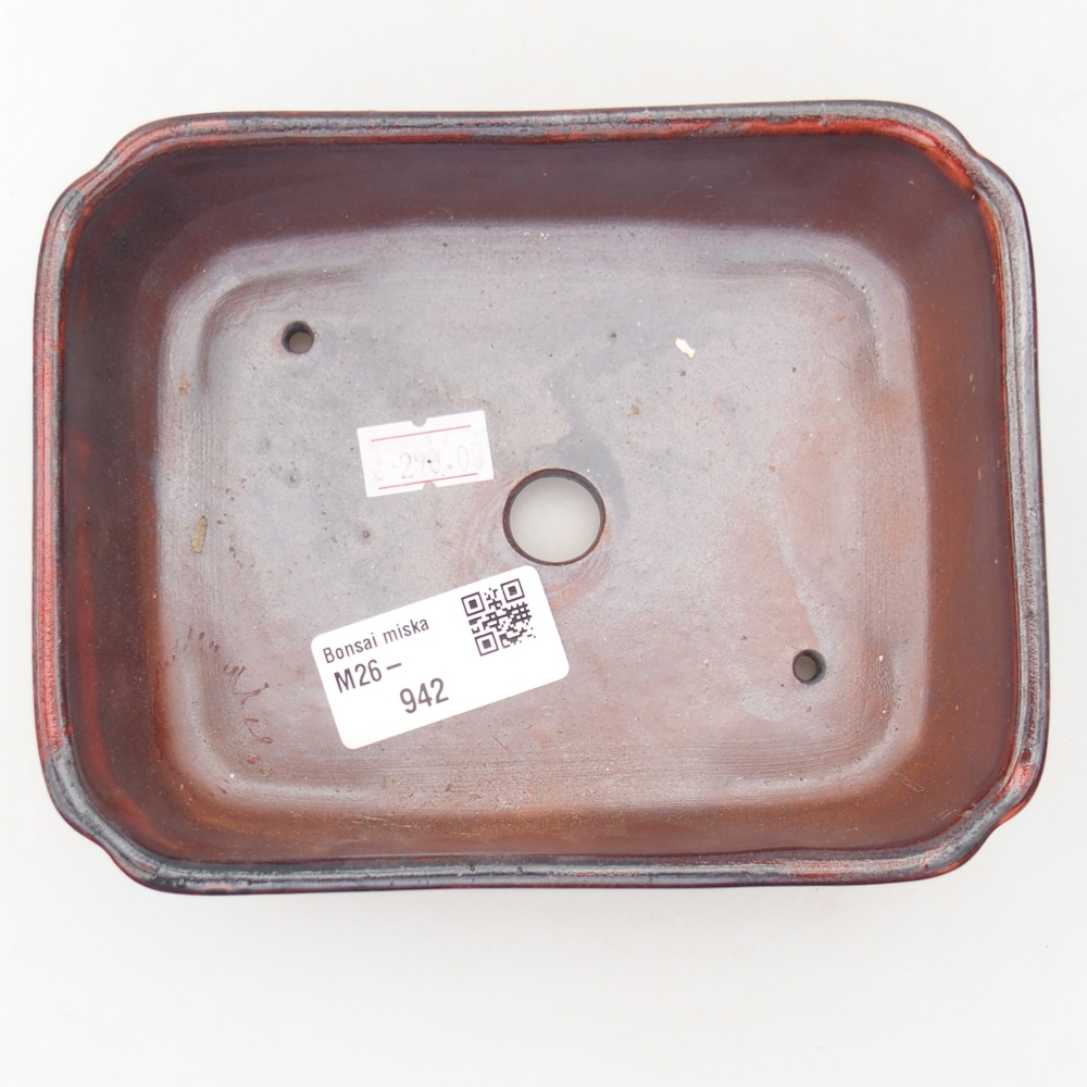 Bol à bonsaï en céramique 15 x 12 x 4,5 cm, couleur rouge