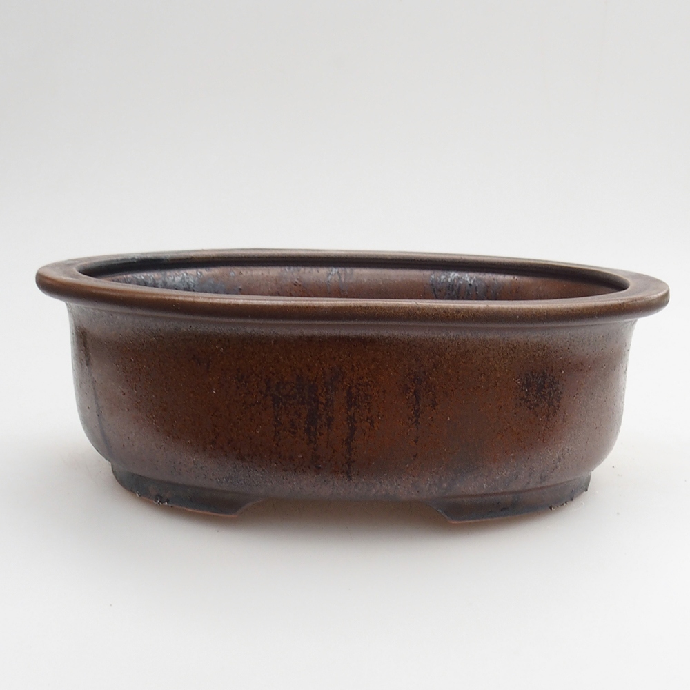 Bol à bonsaï en céramique 23 x 19 x 7 cm, brun
