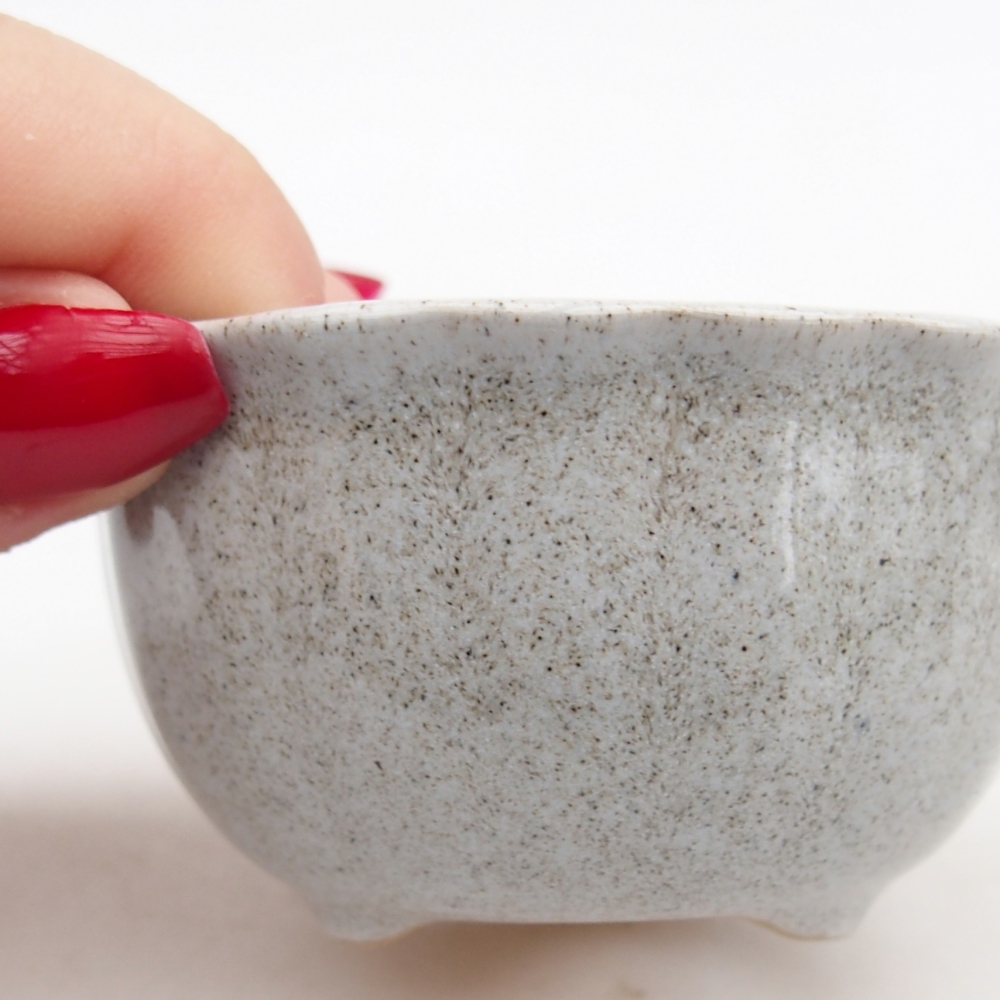 Bol bonsaï en céramique 7 x 8,5 x 3,5 cm, gris