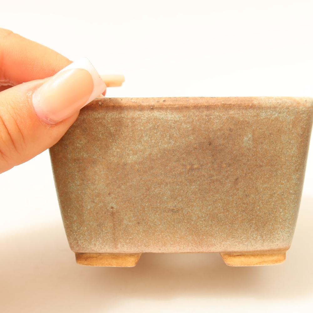 Bol à bonsaï en céramique 8,5 x 8,5 x 5,5 cm, vert