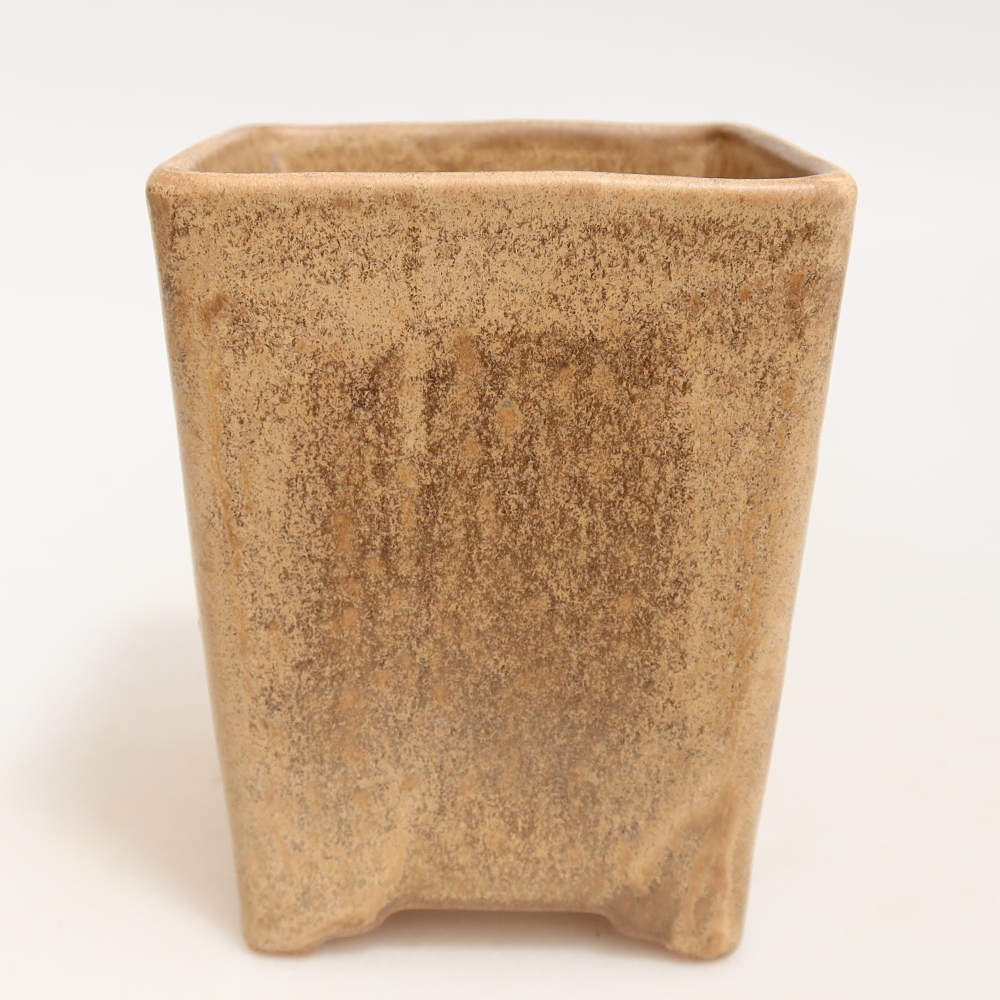 Pot à bonsaï en céramique 9 x 9 x 11 cm, couleur beige
