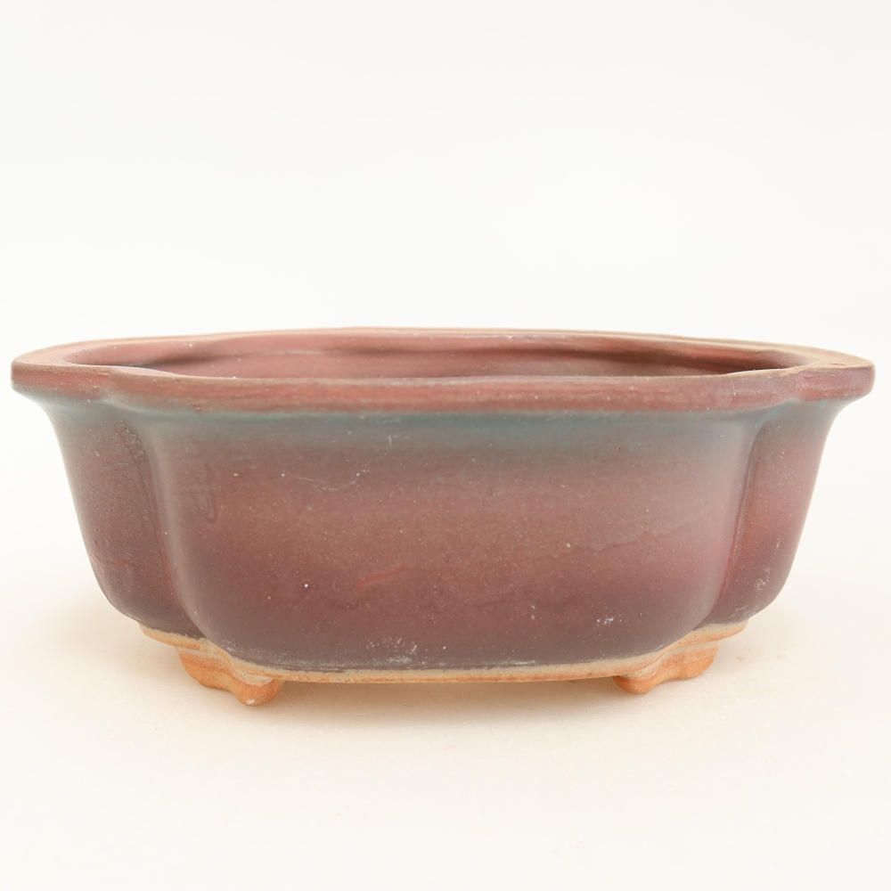 Pot à bonsaï en céramique 13,5 x 10,5 x 5 cm, couleur violette