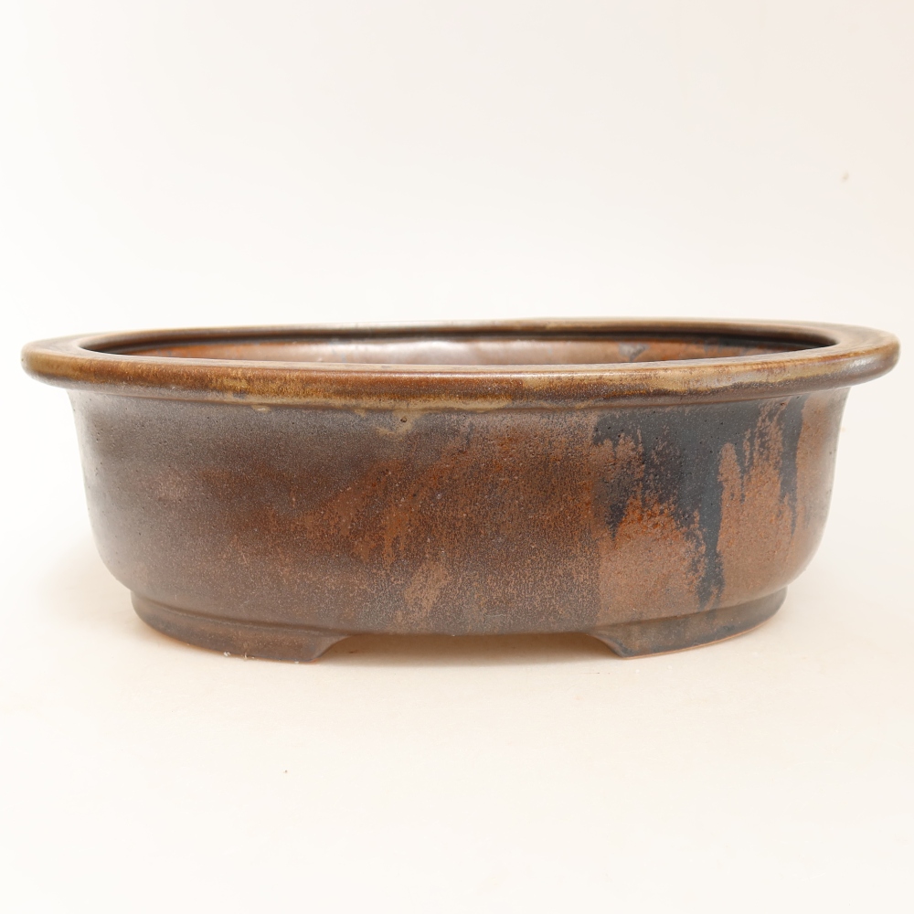 Bol à bonsaï en céramique 26 x 22 x 8 cm, brun