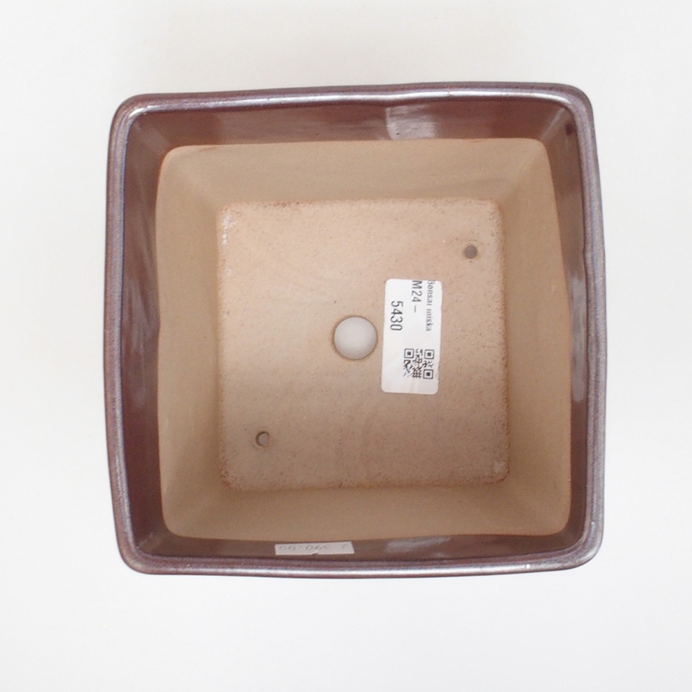 Bol à bonsaï en céramique 13,5 x 13,5 x 13,5 cm, brun