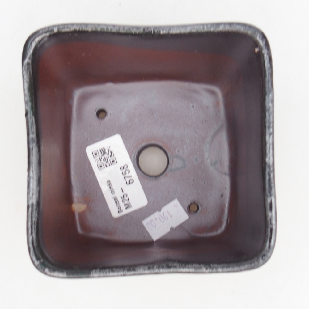 Bol à bonsaï en céramique 10 x 10 x 8,5 cm, couleur noire