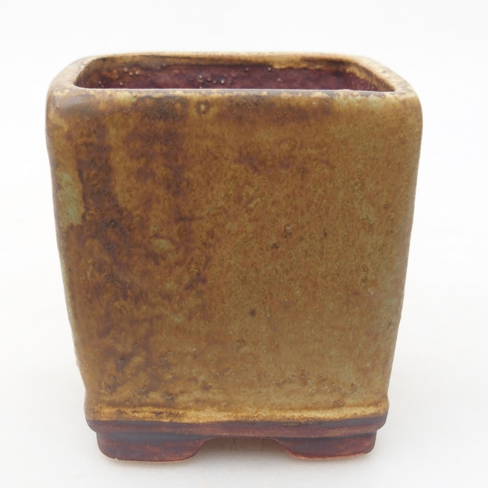 Bol à bonsaï en céramique 6,5 x 6,5 x 7 cm, vert