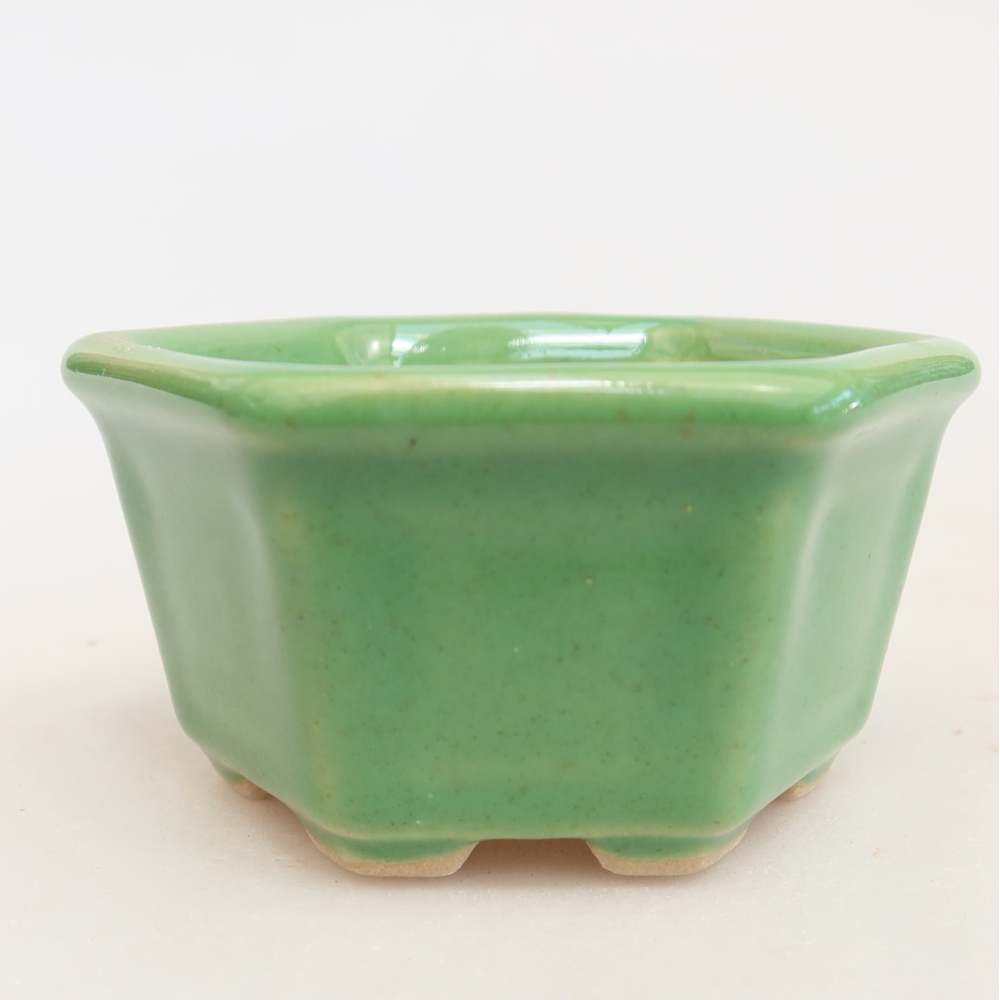 Bol à bonsaï en céramique 7,5 x 7 x 4 cm, vert