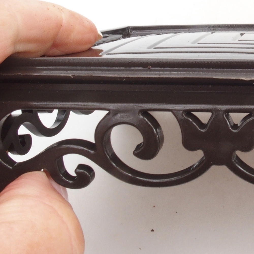 Table de bonsaï en plastique rectangle 22 x 14 x 4 cm, noir