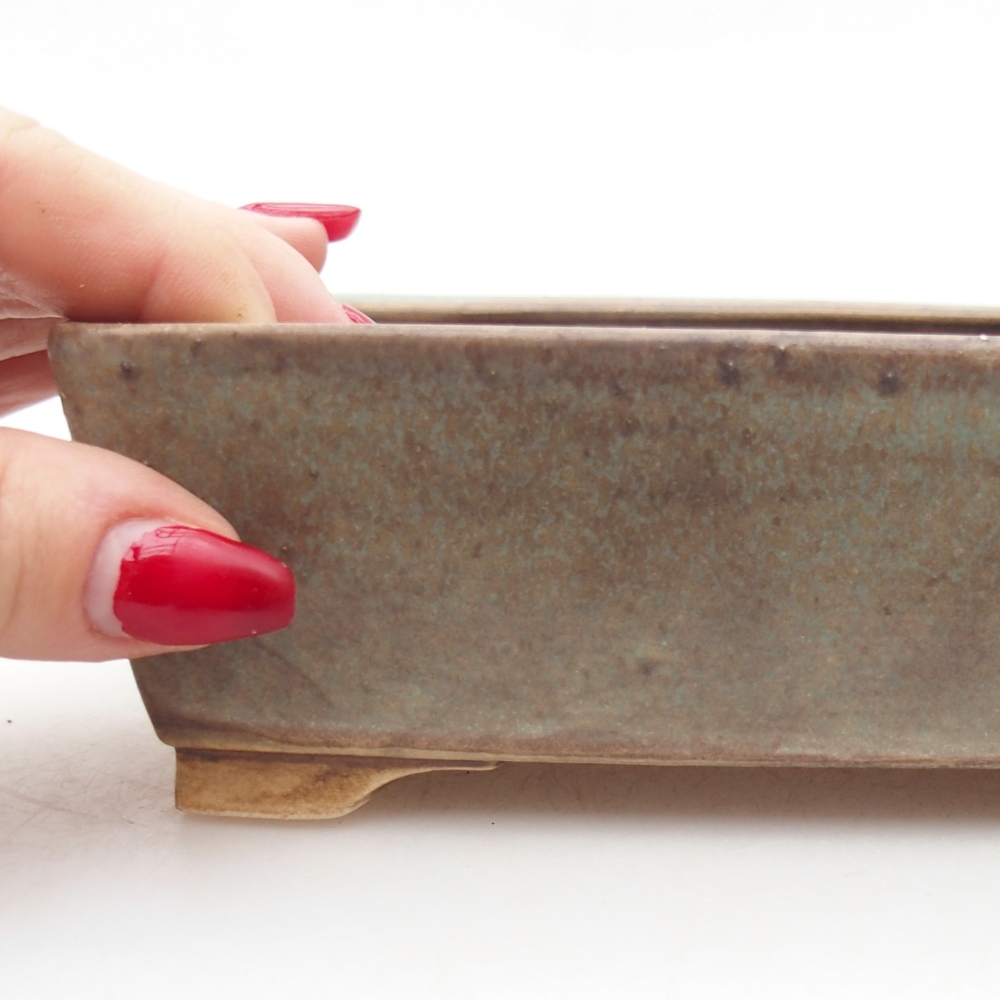 Bol à bonsaï en céramique 15 x 12 x 5 cm, vert