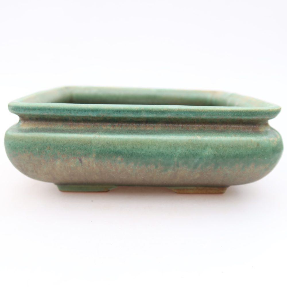 Bol à bonsaï en céramique 15,5 x 15,5 x 6 cm, vert