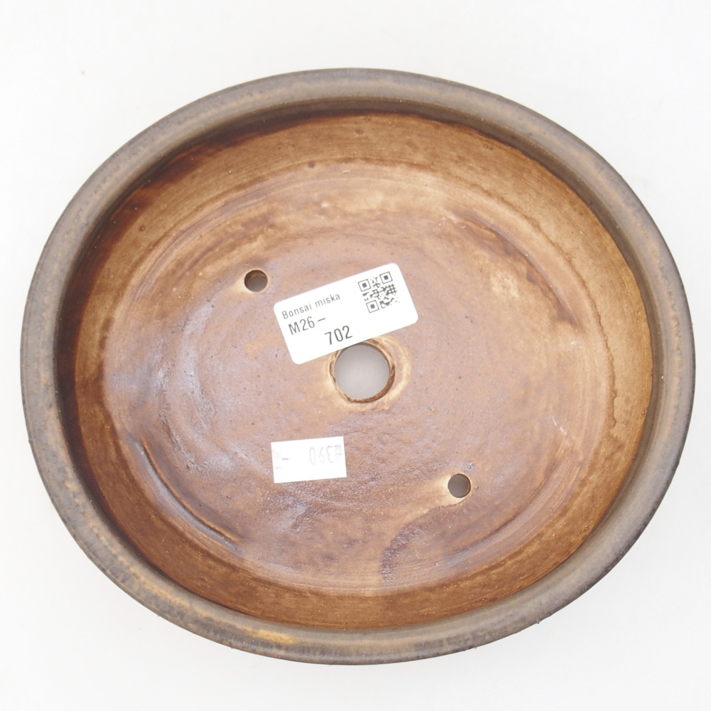 Bol à bonsaï en céramique 18,5 x 16,5 x 4,5 cm, brun