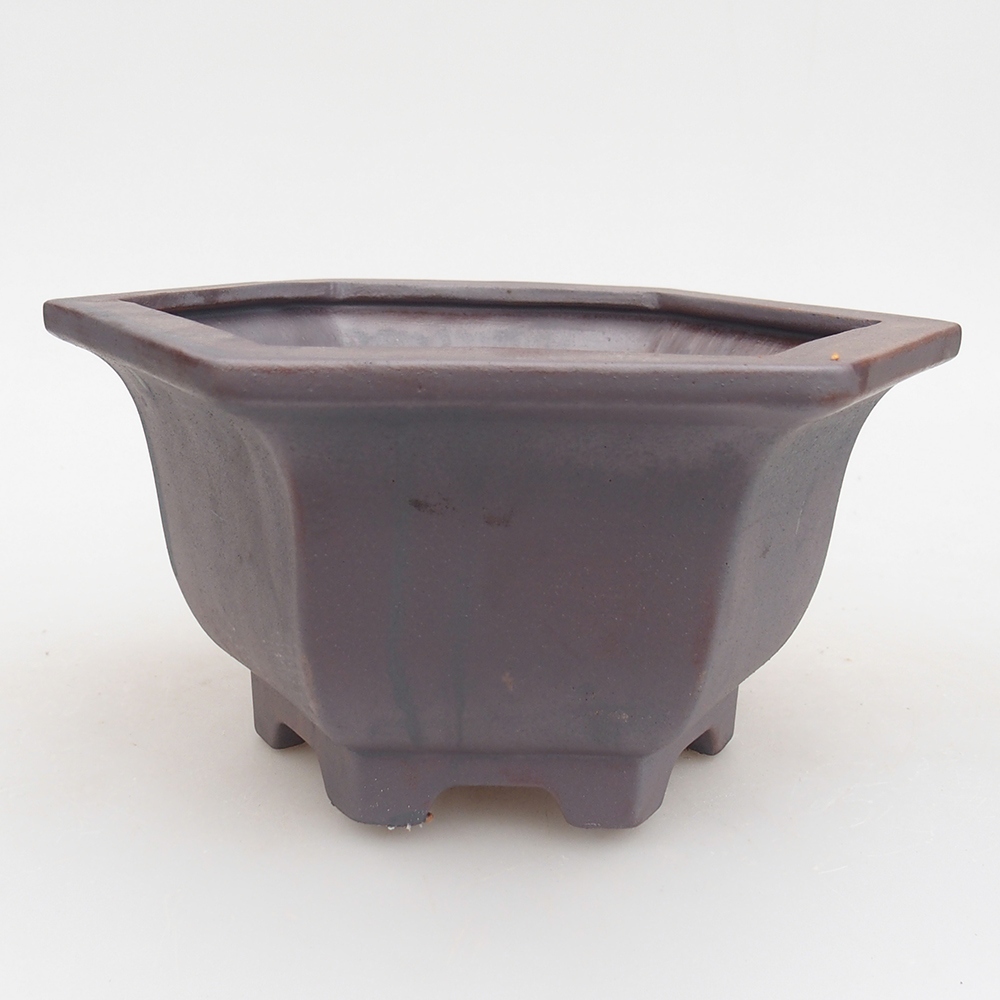 Bol à bonsaï en céramique 18 x 16 x 9 cm, couleur métal