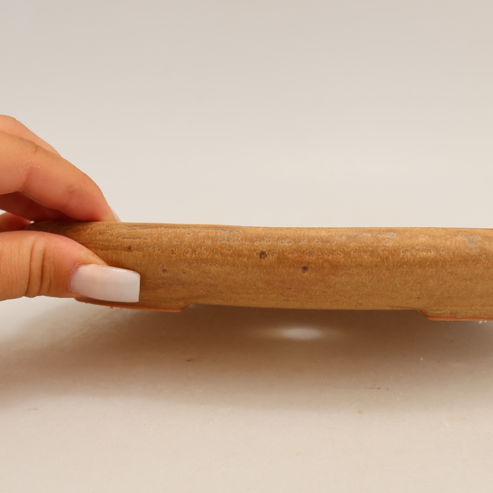 Bol à bonsaï en céramique 22,5 x 16,5 x 3 cm, couleur beige