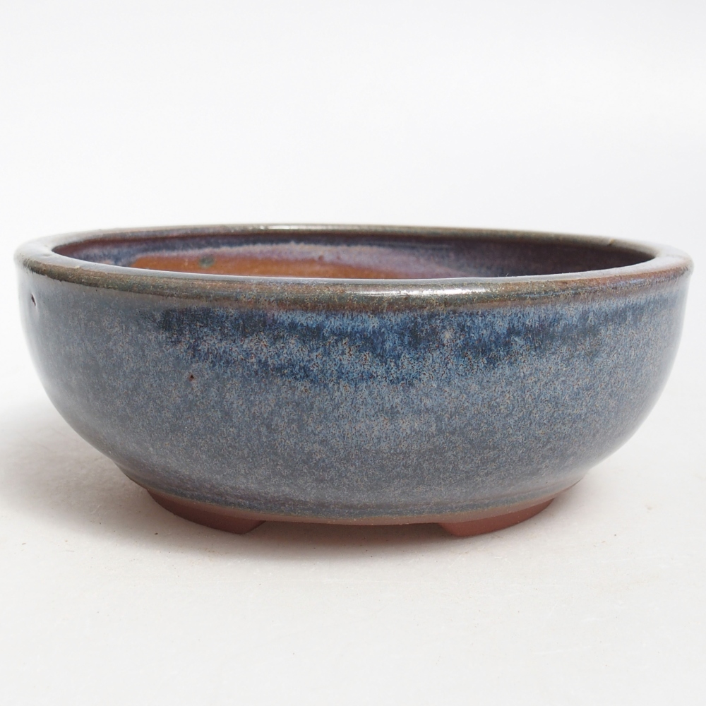 Bol à bonsaï en céramique 15 x 15 x 5,5 cm, couleur bleu