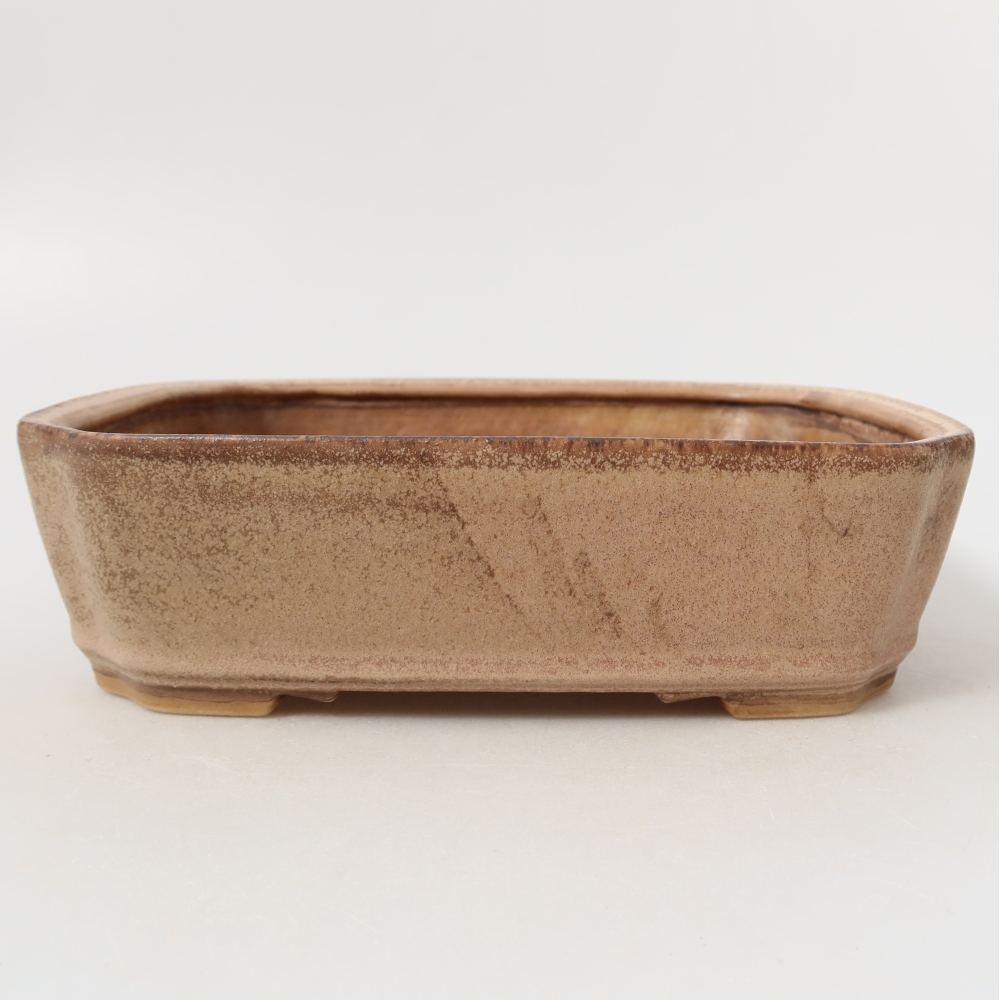Pot à bonsaï en céramique 21,5 x 18 x 6 cm, couleur rose