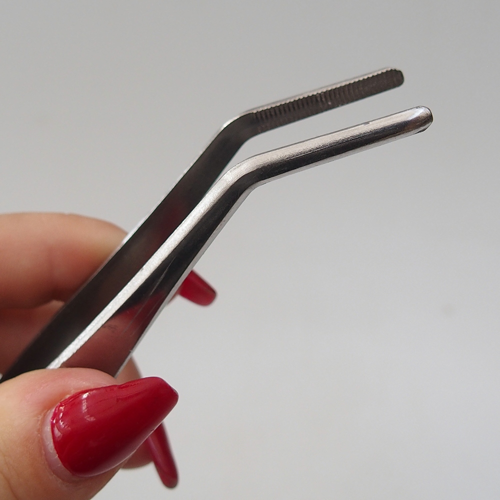 Pince à épiler et pince courbe 22 cm - acier inoxydable