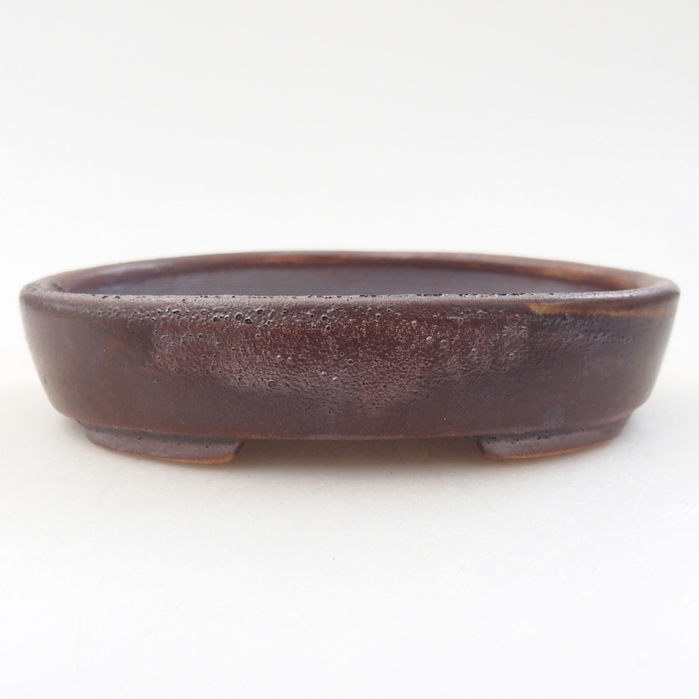 Bol à bonsaï en céramique 12 x 9,5 x 2,5 cm, brun