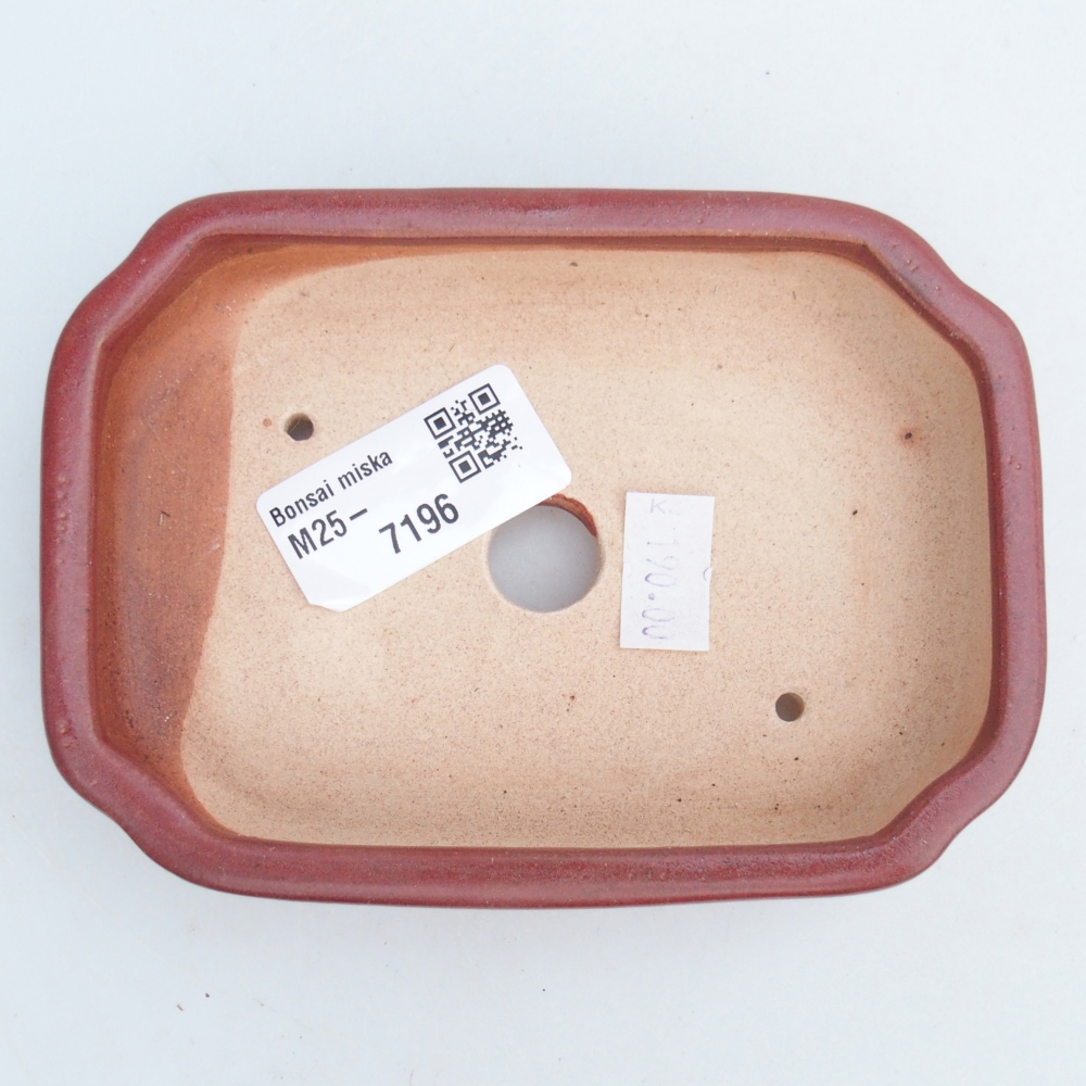 Bol à bonsaï en céramique 13 x 9 x 3 cm, bordeaux