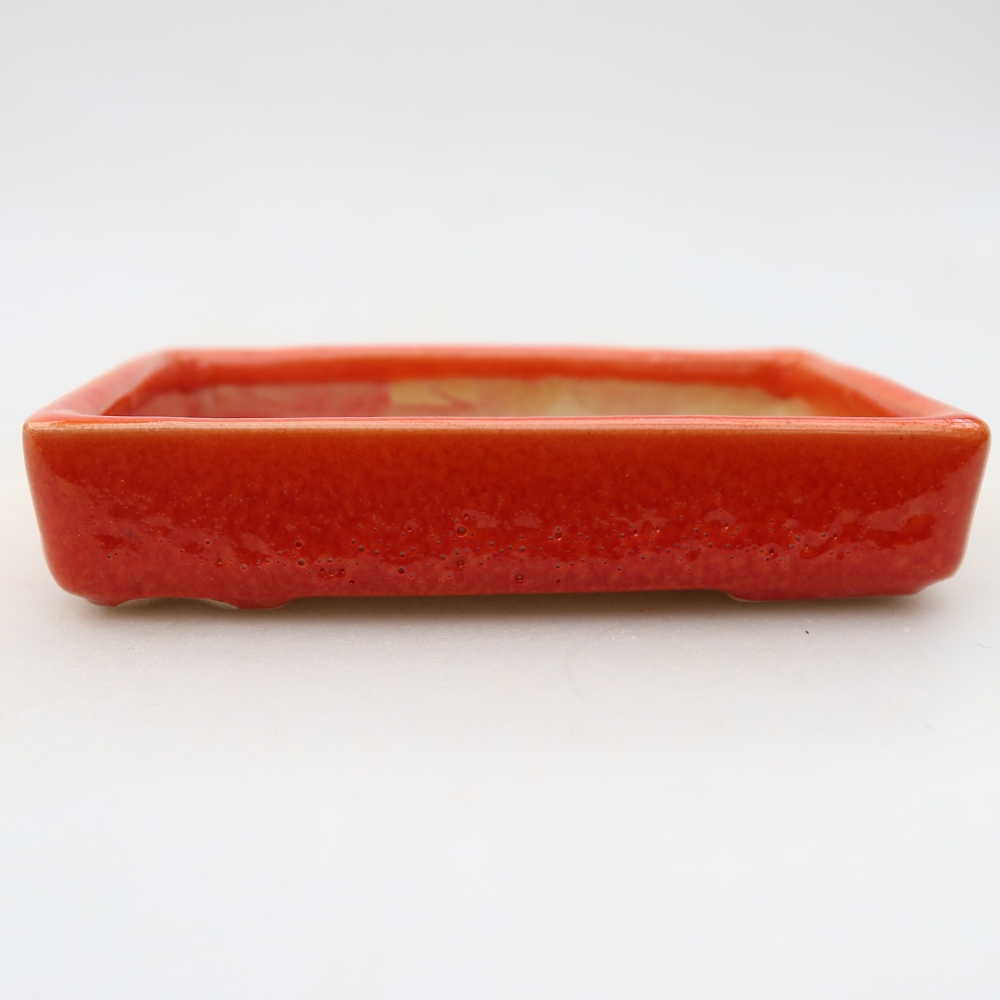 Pot à bonsaï en céramique 10 x 7 x 2 cm, couleur orange