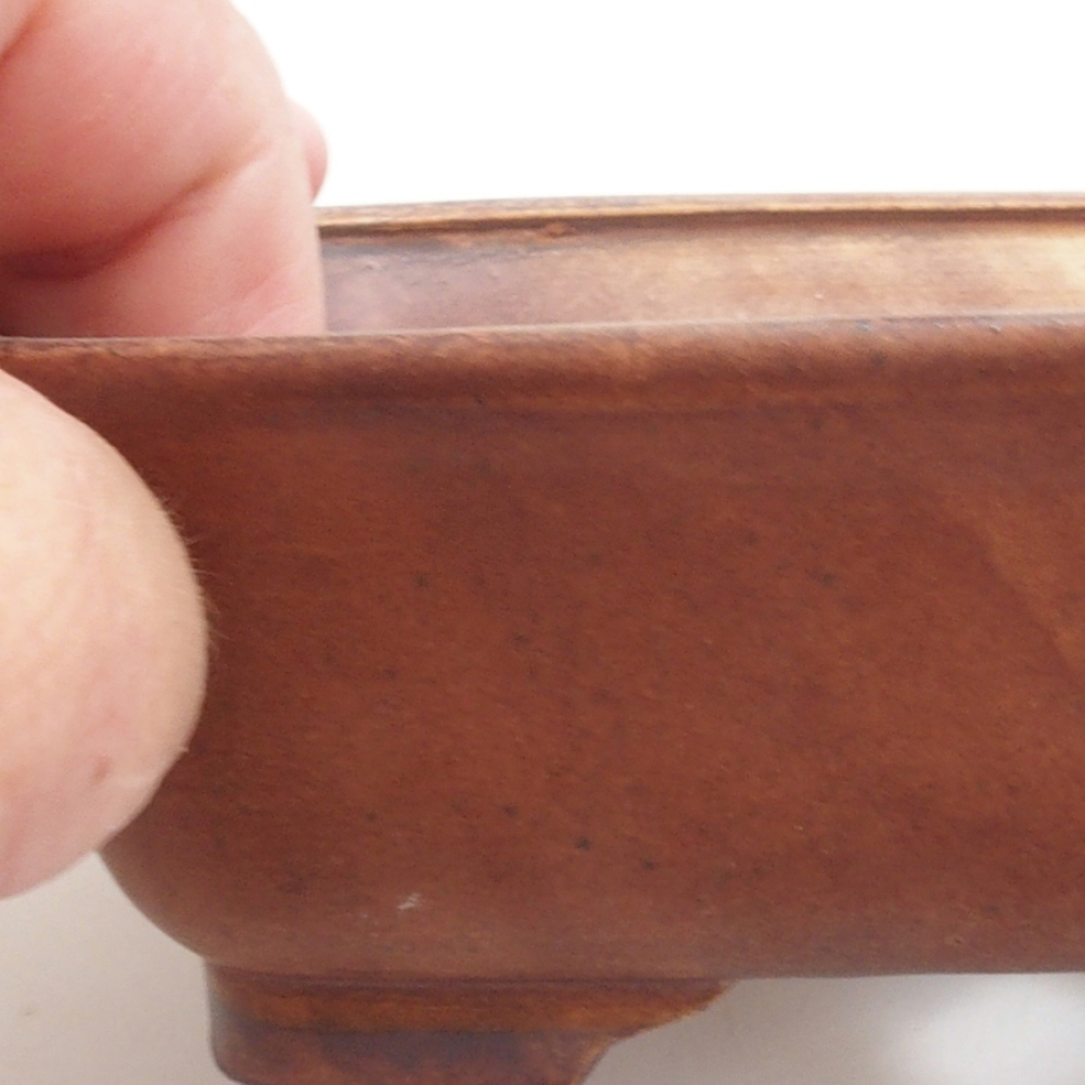 Bol à bonsaï en céramique 10 x 8,5 x 4 cm, brun