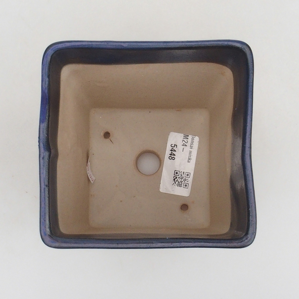 Bol à bonsaï en céramique 10,5 x 10,5 x 10,5 cm, couleur bleu