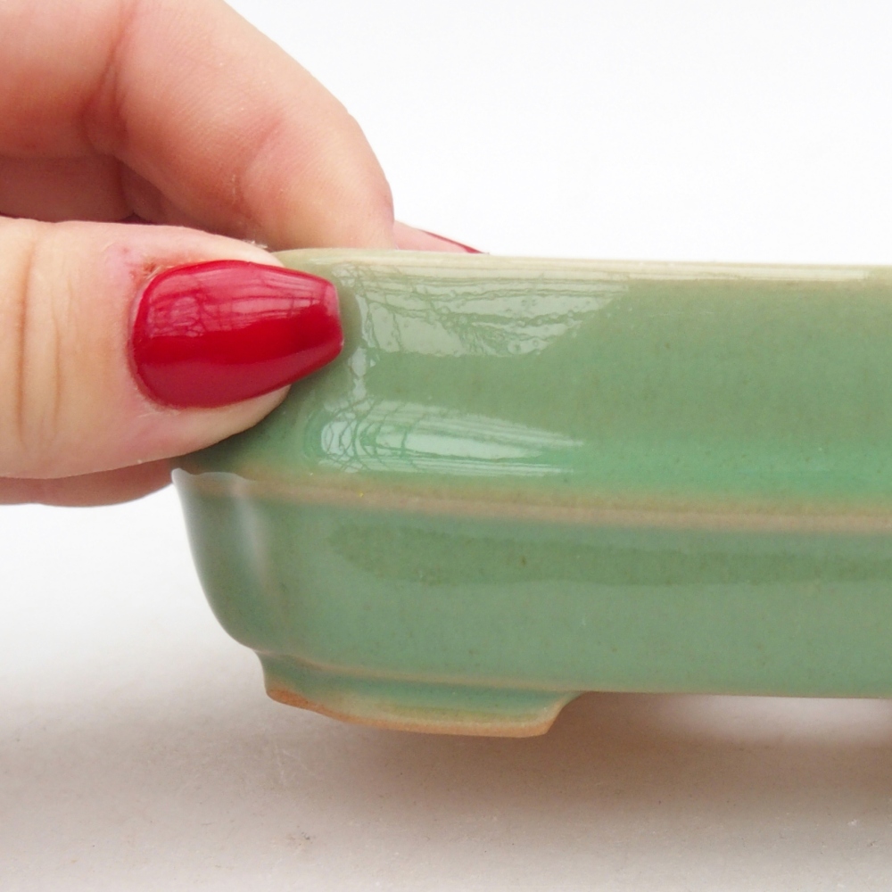 Bol à bonsaï en céramique 12 x 10 x 4 cm, vert