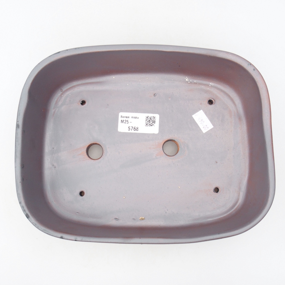 Bol à bonsaï en céramique 23 x 17,5 x 5,5 cm, couleur métal