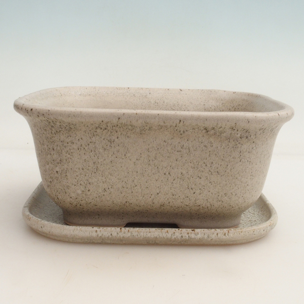 Bol bonsaï + soucoupe H36 - 17 x 15 x 7,5 cm - beige