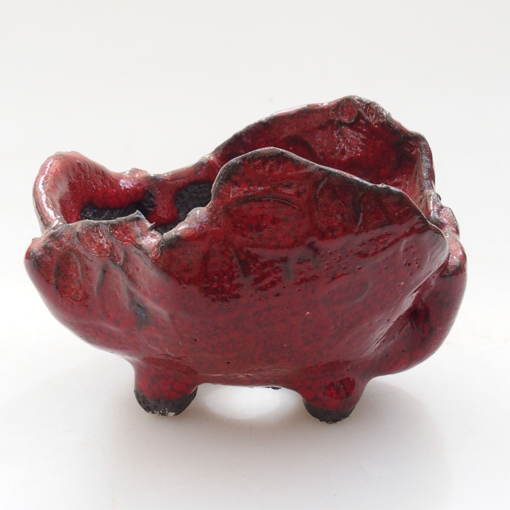 Coquille en céramique 8 x 7,5 x 5,5 cm , couleur rouge