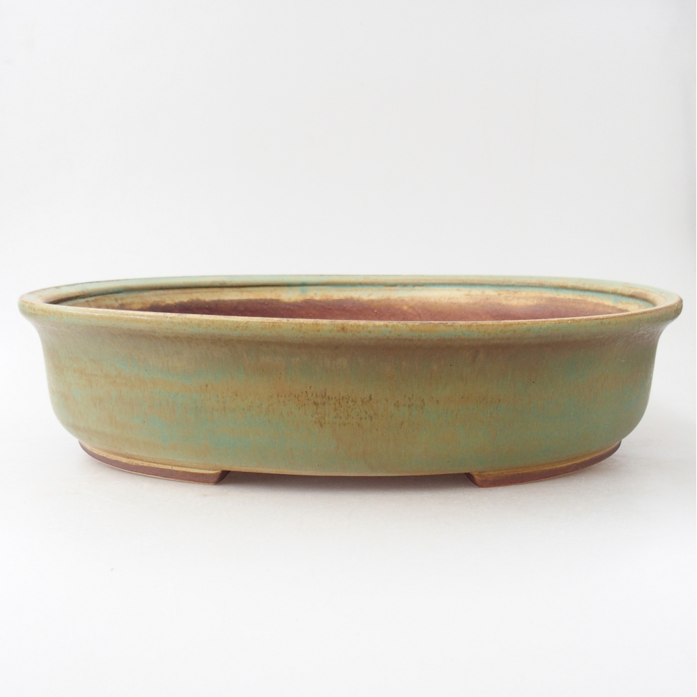 Bol à bonsaï en céramique 32,5 x 28 x 7 cm, vert