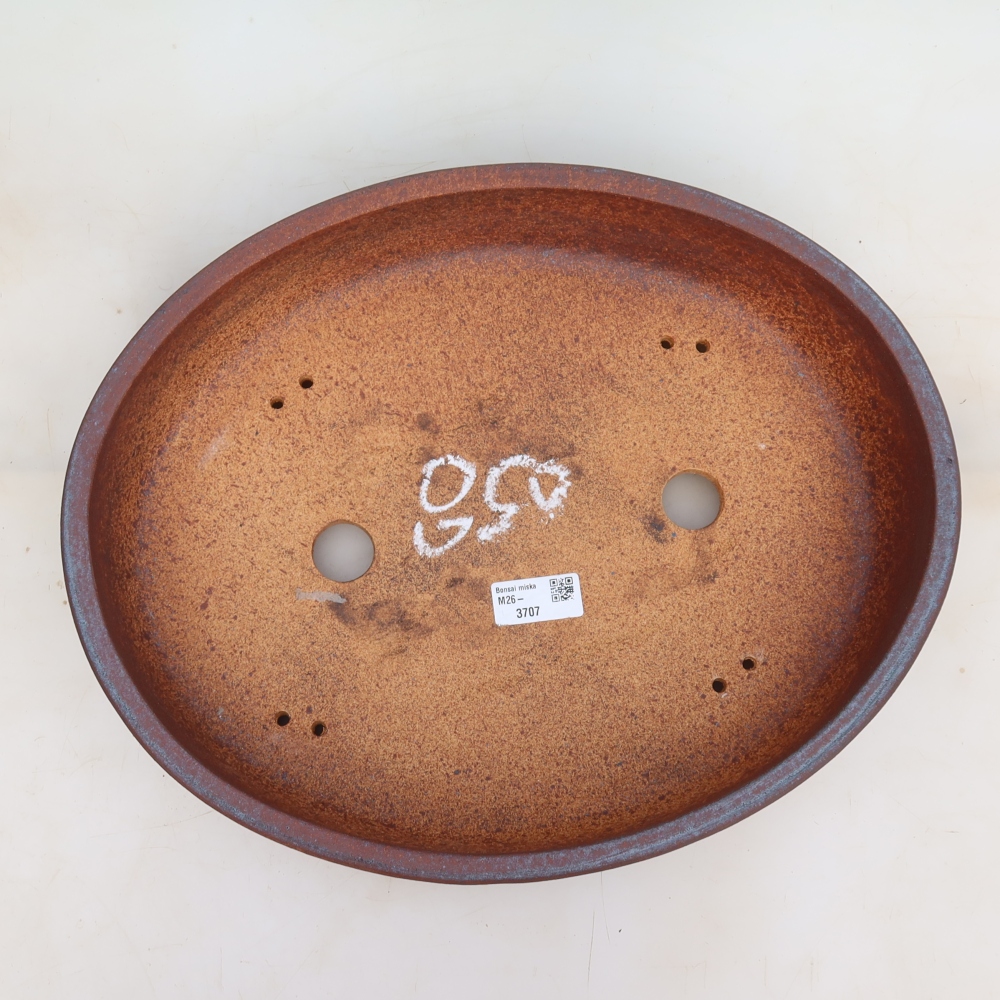 Pot à bonsaï en céramique 37 x 30 x 7,5 cm, couleur métallique