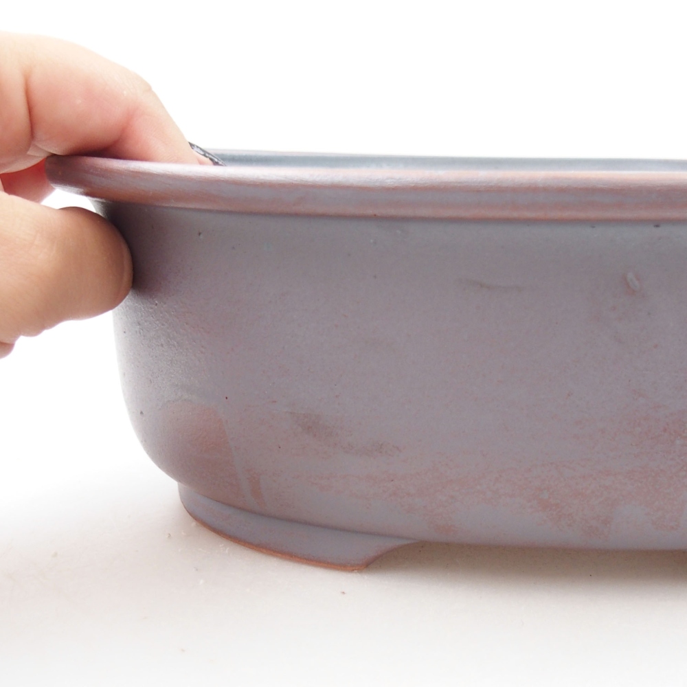 Bol à bonsaï en céramique 23,5 x 19 x 8 cm, couleur métal