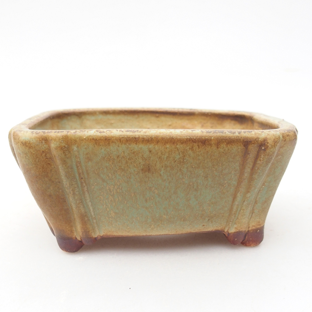 Bol à bonsaï en céramique 10,5 x 8,5 x 4 cm, vert