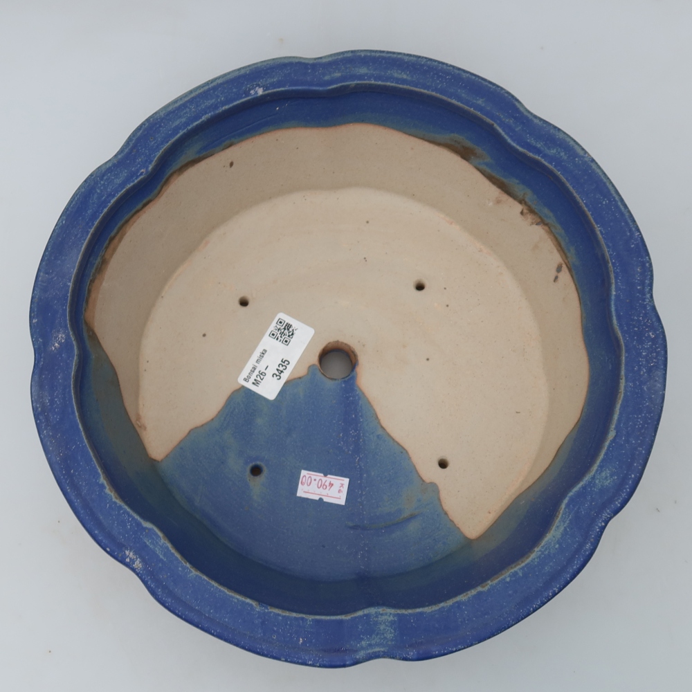 Bol à bonsaï en céramique 26,5 x 26,5 x 8,5 cm, couleur bleu