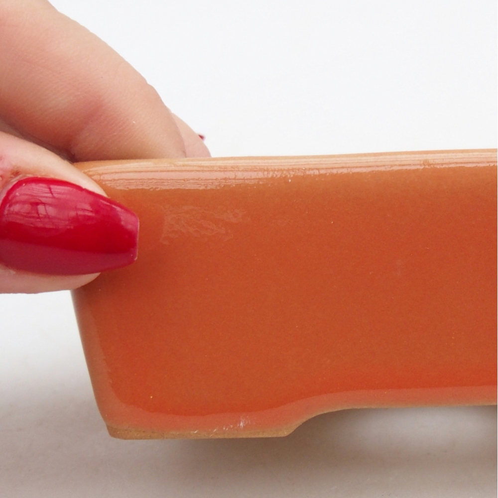 Bol à bonsaï en céramique 9,5 x 7 x 3,5 cm, orange