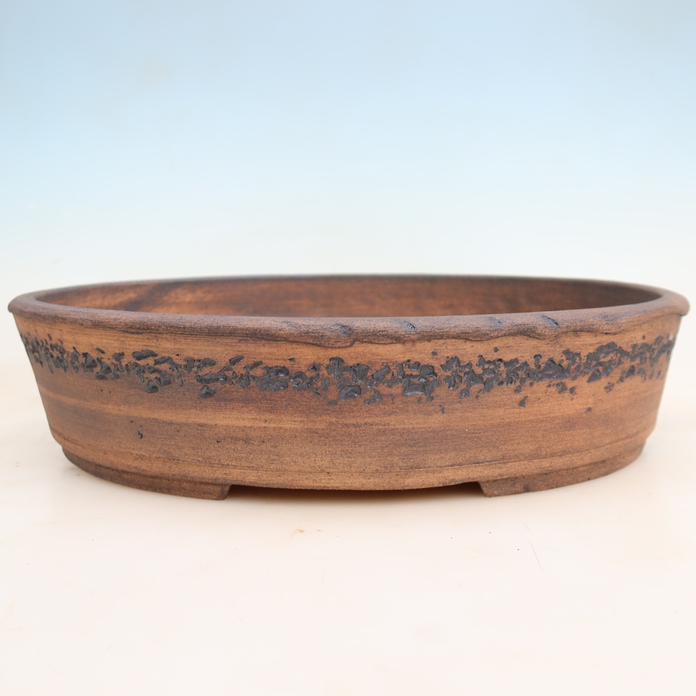 Pot à bonsaï en céramique 38 x 31 x 8,5 cm, couleur marron