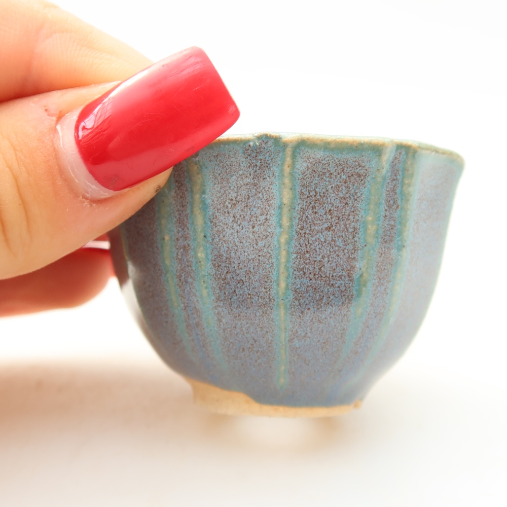 Pot à bonsaï en céramique 5,5 x 5,5 x 3,5 cm, couleur grise